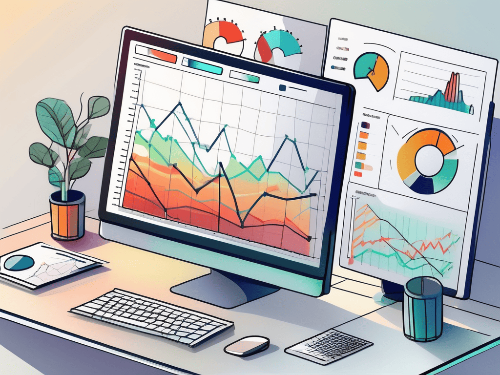 A detailed and colorful kpi dashboard on a computer screen